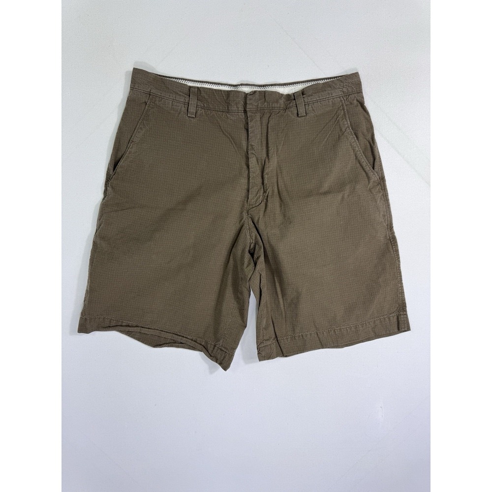 Banana Republic Mens 33 Brown Houndstooth Chino Shorts Cotton Casual 539941-00